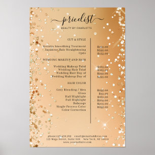 Moderner Glitter-Preisliste Poster