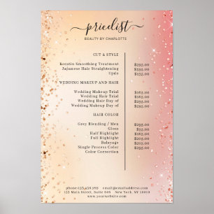 Moderner Glitter-Preisliste Poster