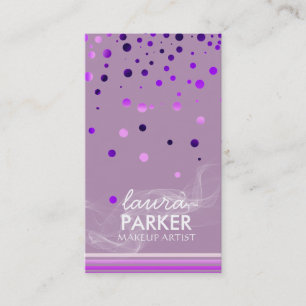 Moderner Glitzer Bokeh Makeup Artist Lila Visitenkarte