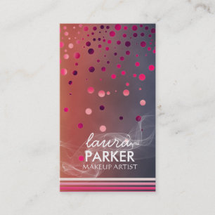Moderner Glitzer Bokeh Makeup Artist Pink Visitenkarte