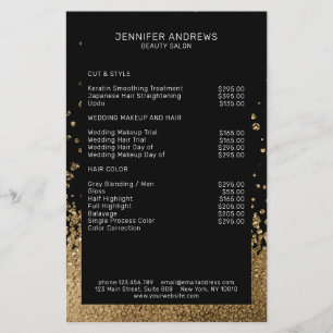 Moderner Glitzer Drop Gold Schwarz Flyer