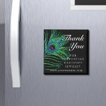 Moderner Glitzer Feather Boho Chic Vielen Dank Magnet<br><div class="desc">Der moderne Glitzer Feather Bho Chic Dankeschön Sie Small Business Promotional Magnet bietet Pfauenfedern in grün, blau und lila auf schwarzem Hintergrund mit dem Text "Danke" in eleganter moderner Kalligrafie-Weiß-Schrift. Alle Text- und Hintergrundfarben sind anpassbar. Personalisieren Sie diese, indem Sie den Text in dem dafür vorgesehenen Textfeld bearbeiten. Von Evco...</div>