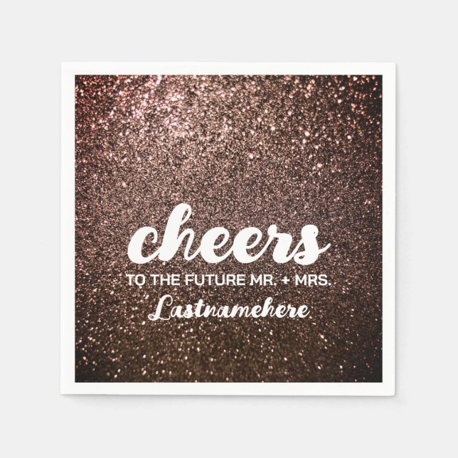 Moderner Glitzer Glam Sparkle Future Frau Cheers Serviette (Vorderseite)
