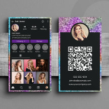 Moderner Glitzer Instagram Hair Salon QR Code