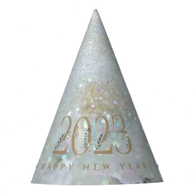 Moderner Glitzer Marble Happy New Year 2021 Party  Partyhütchen (Vorderseite)