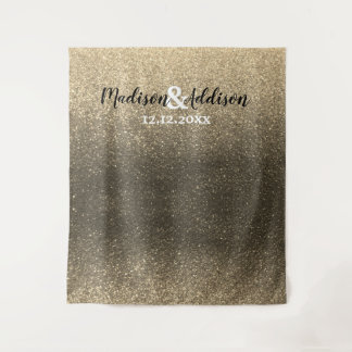 Moderner Glitzer Ombre Weddings Foto Stand Hinterg Wandteppich