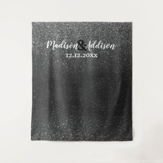 Moderner Glitzer Ombre Weddings Foto Stand Hinterg Wandteppich