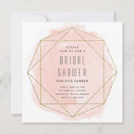 Moderner Glitzer Rosa Aquarell Brautparty Einladung