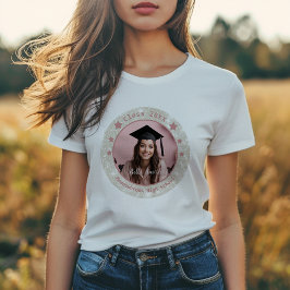 Moderner Glitzer Runder Foto Abschluss T-Shirt