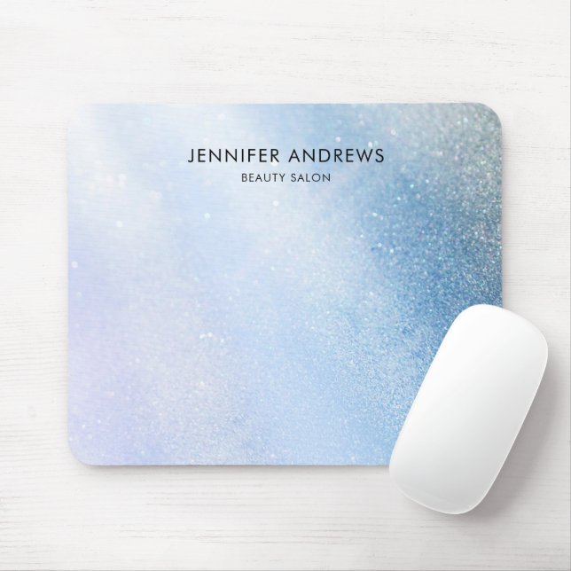 Moderner Glitzer Salon Light Blue Mousepad (Mit Mouse)