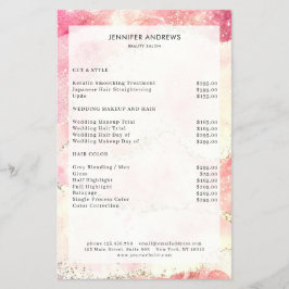 Moderner Glitzer Salon Preisliste Flyer