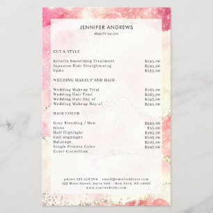 Moderner Glitzer Salon Preisliste Flyer