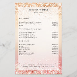 Moderner Glitzer Salon Preisliste Flyer