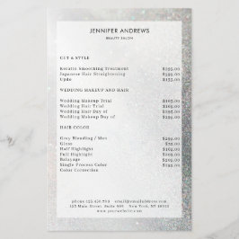 Moderner Glitzer Salon Preisliste Flyer
