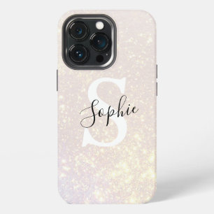 Moderner Glitzer Spark Personalisierter Name und iPhone 13 Pro Hülle