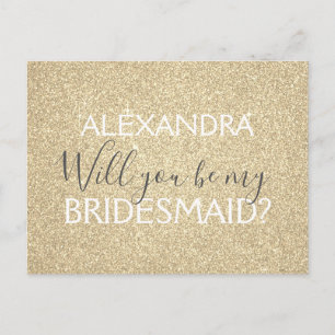 Moderner Glitzer und Sparkle Bridesmaid Einladungspostkarte