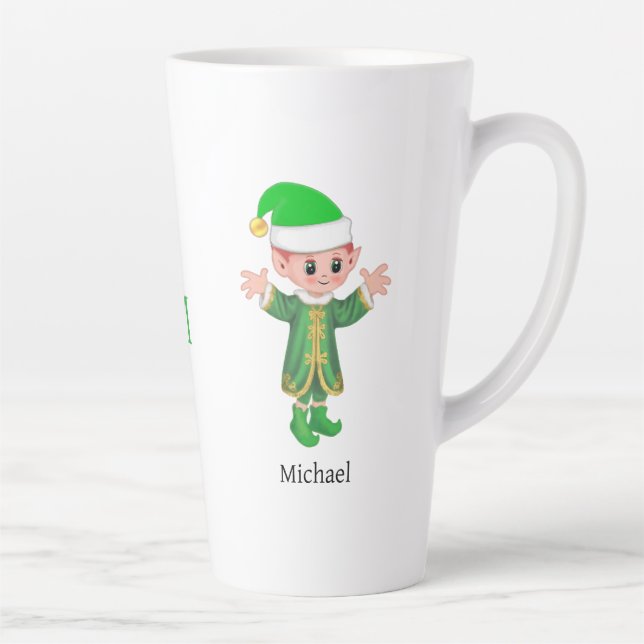 Moderner Glückselfer mit Schrift und Monogramm Milchtasse (Rechts)