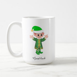 Moderner Glückselfer und Schrift Tasse