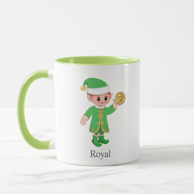 Moderner Glückseliger Elf mit Kalligrafie & Monogr Tasse (Links)