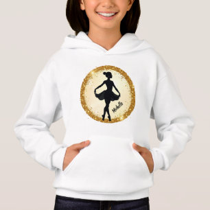 Moderner Gold Ballerina Balletanz Personalisiert Hoodie