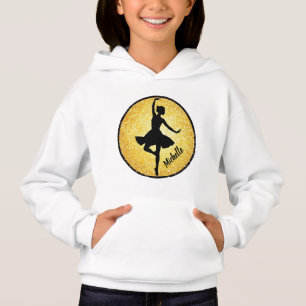Moderner Gold Ballerina Balletanz Personalisiert Hoodie