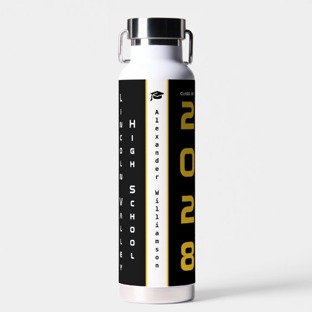 Moderner Gold Black Abschluss Trinkflasche (Vorne)