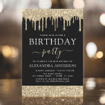 Moderner Gold Black Glitzer jeden Geburtstag Einladung<br><div class="desc">Der Funkelnd Glitzer für Gold und Schwarz ist für jedes Alter (13., 16., 18., 21., 30., 40., 50., 60.) Geburtstagsfeier eingeladen. Das ist die perfekte (dreizehn, sechzehn, achtzehn, zwanzig, einunddreißig, vierzig, fünfzig oder sechzig) Spaß und Trendy Geburtstag Einladung für eine moderne elegante Gold Glitzer Sparkle Girly Geburtstagsparty. Bitte kontaktieren Sie...</div>