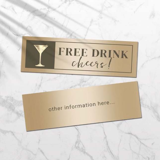 Moderner Gold Drink Ticket Drink Gutschein (Von Creator hochgeladen)