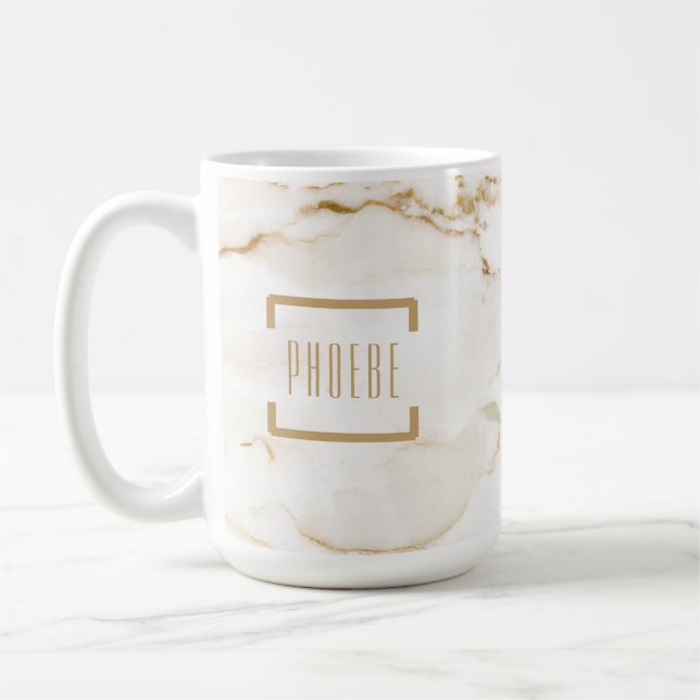 Moderner Gold-Effekt-Marmor-Muster Kaffeetasse (Links)