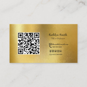 Moderner Gold Foto QR-Code Beruflich Visitenkarte