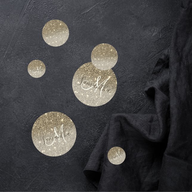 Moderner Gold Glitzer Glitzern Personalisiert Name Konfetti (Von Creator hochgeladen)
