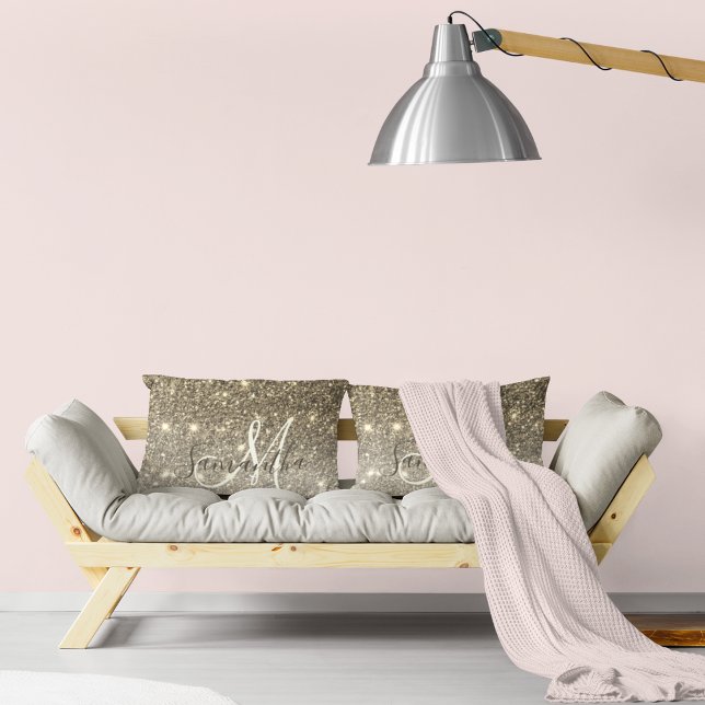 Moderner Gold Glitzer Glitzern Personalisiert Name Lendenkissen (Von Creator hochgeladen)