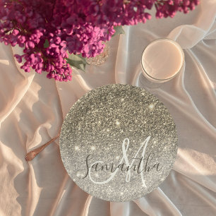 Moderner Gold Glitzer Glitzern Personalisiert Name Pappteller