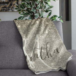 Moderner Gold Glitzer Glitzern Personalisiert Name Sherpadecke
