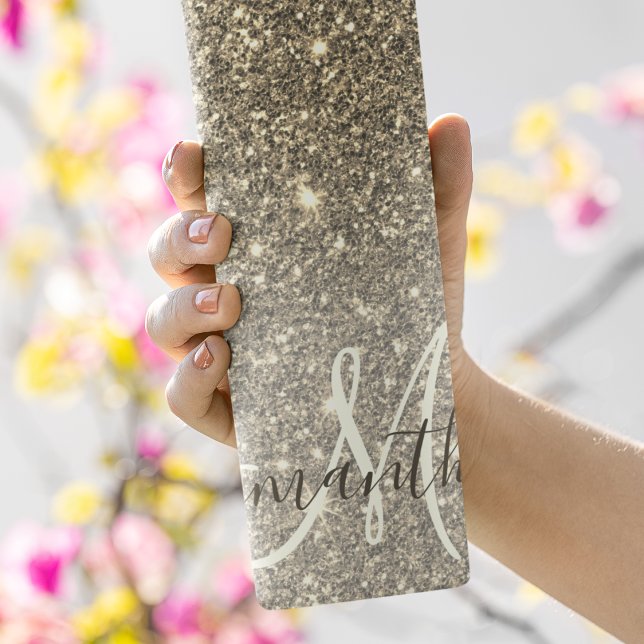 Moderner Gold Glitzer Glitzern Personalisiert Name Thermosbecher (Von Creator hochgeladen)