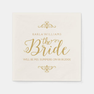 Moderner Gold-Glitzer-Text - The Bridge Serviette