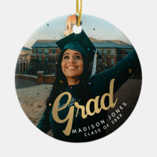 Moderner Gold Grad Foto Abschluss Keramik Ornament