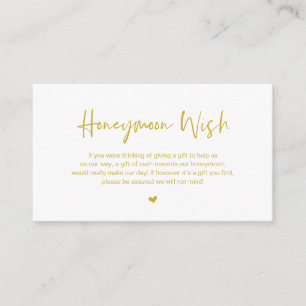 Moderner Gold lässiger Schriftart, Flitterwochen w Begleitkarte