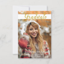 Moderner Gold Script Foto Abschluss