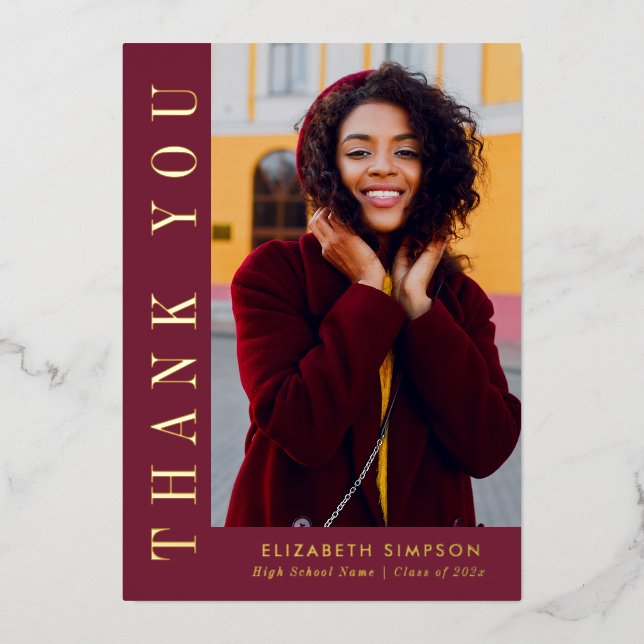 Moderner Gold Text Abschluss Vielen Dank für Ihre  Folieneinladung (Vorderseite)