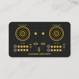 Moderner Gold-Tone-DJ-Controller Visitenkarte