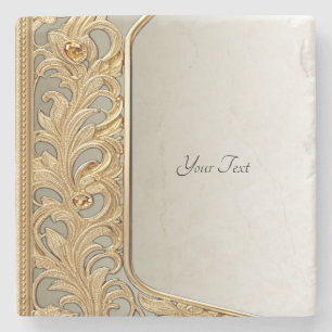 Moderner Gold Verziert Stone Untersetzer