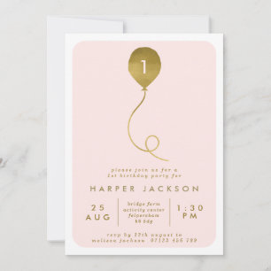 Moderner Goldballon & Blush 1./jedes Alter Geburts