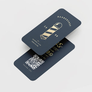 Moderner Goldbarren-Pole-Barbershop Männer-Haarsch Visitenkarte