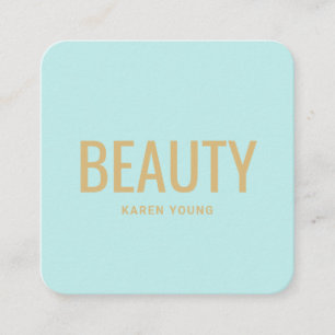 Moderner Goldbeauty-Salon trendy aquamarines blaue Quadratische Visitenkarte