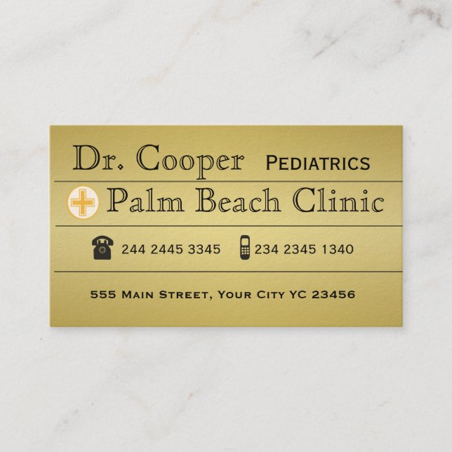 Moderner Golddoktor Clinic Appointment Cross Terminkarte (Vorderseite)