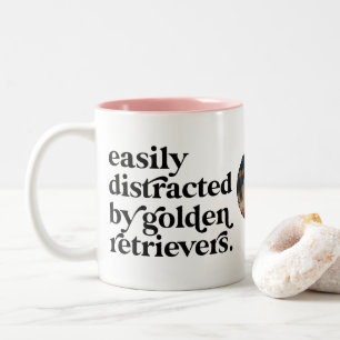 Moderner Golden Retriever Hund Lover 1 Foto kunden Zweifarbige Tasse