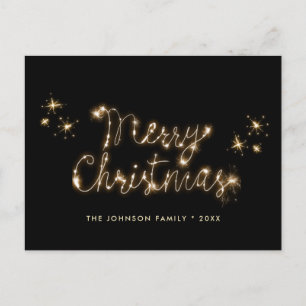 Moderner Goldener Weihnachtsgruß Postkarte
