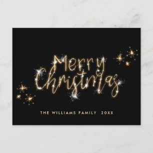 Moderner Goldener Weihnachtsgruß Postkarte