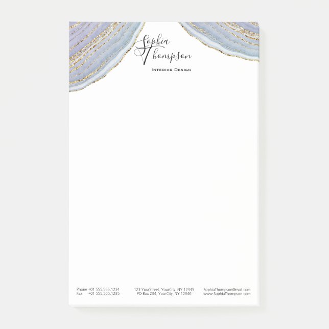 Moderner Goldlavendel Geode Achat - Posten-it® Post-it Klebezettel (Vorderseite)